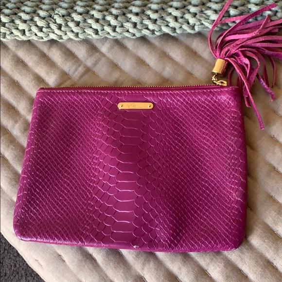 All In One Gigi embossed python clutch - Picture 1 of 3